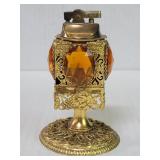 French style gilt filigree table lighter adorned