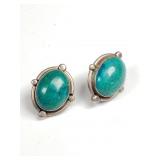 Sterling silver and turquoise stud earrings