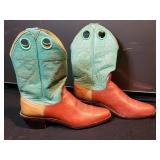 Vintage leather Barstow Rodeo cowboy boots