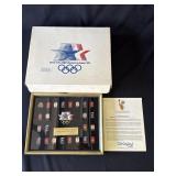 Framed 1983 Olympic pin set