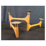 Mid century Modern walnut and brass articulated