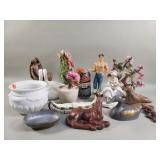 Box of misc composite figurines