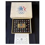 Framed 1984 Olympic pin set