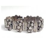 Vintage Mexican sterling silver panel bracelet