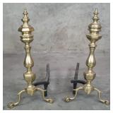 Pair of vintage brass andirons