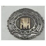 Vintage 10k gold on Sterling silver brooch