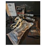 Vintage LAPD gloves, CB radio, lights,