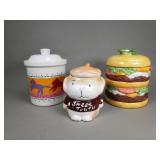 3 ceramic cookie jars