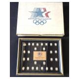 Framed 1984 Olympic pin set
