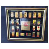 Framed vintage Coca-Cola Olympic pin