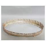 Vintage mirrored floral perfume tray