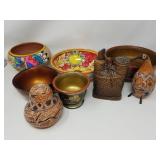 Hand painted ceramic bowls, hand painted lacquer