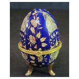 Design by England blue and gold porcelain egg