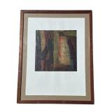 Framed signed French abstract painting