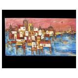 Vintage P. Resnack signed oil painting on board