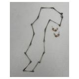 Sterling silver necklace and pair of earrings