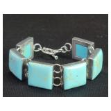 Sterling silver and turquoise bracelet