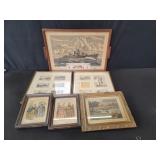 Group of vintage etchings and engravings