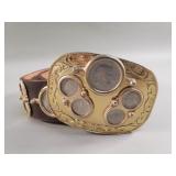 Custom made American coins leather belt