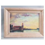 Vintage signed oil on board