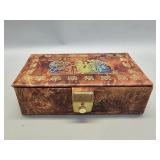 Egyptian handmade embossed leather jewelry box