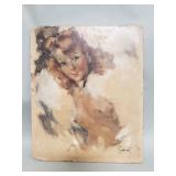 Vintage signed nude oil on board