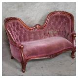 Victorian-style upholstered mahogany minature