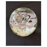 Vintage hand blown art glass paperweight