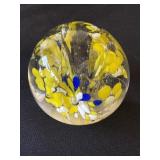 Vintage hand blown art glass paperweight