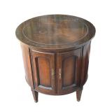 Vintage round wood bar cabinet