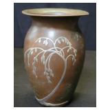 Bronze and sterling silver vase
