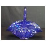 Blue glass basket