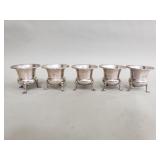 5 Empire sterling silver toothpick holders
