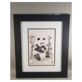 Signed ink drawings of a panda