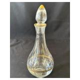 Vintage gold accent glass decanter