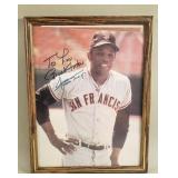Signed Willie Mays photo print