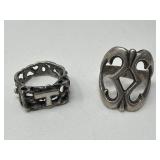 Pair of silver rings