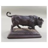 Vintage bronze bull statue