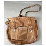 Vintage distressed leather messenger bag