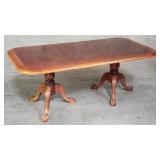 Chippendale-style burl wood and mahogany veneer