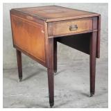 Vintage walnut veneer drop-leaf game table