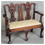 Chippendale-style mahogany miniature settee