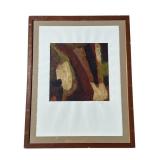 Framed signed French abstract painting