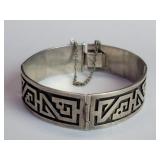 Mexican sterling silver with engraved geometric