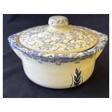 Vintage Roseville ceramic casserole dish