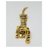 Vintage articulating gold-tone prowling tiger