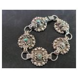 Mexican silver and turquoise bracelet