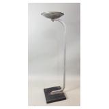 Art Deco chrome and leather ashtray stand