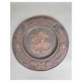 Vintage embossed Burgermeister beer copper wall