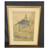 Vintage P. Branis signed watercolor